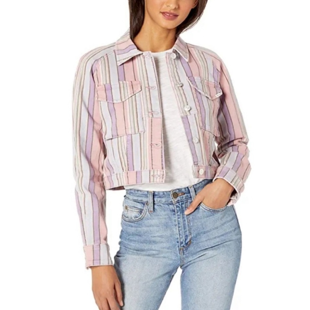Ella Moss striped pastel crop jacket